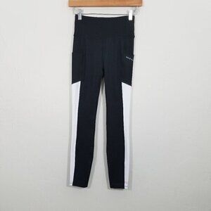 Peace Love World Leggings with Pockets Black and White Size XXSP